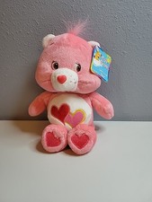 VINTAGE 8" Care Bear Pink LOVE-A-LOT- Bear ,Beanie Plush 2002 New- MINT T1