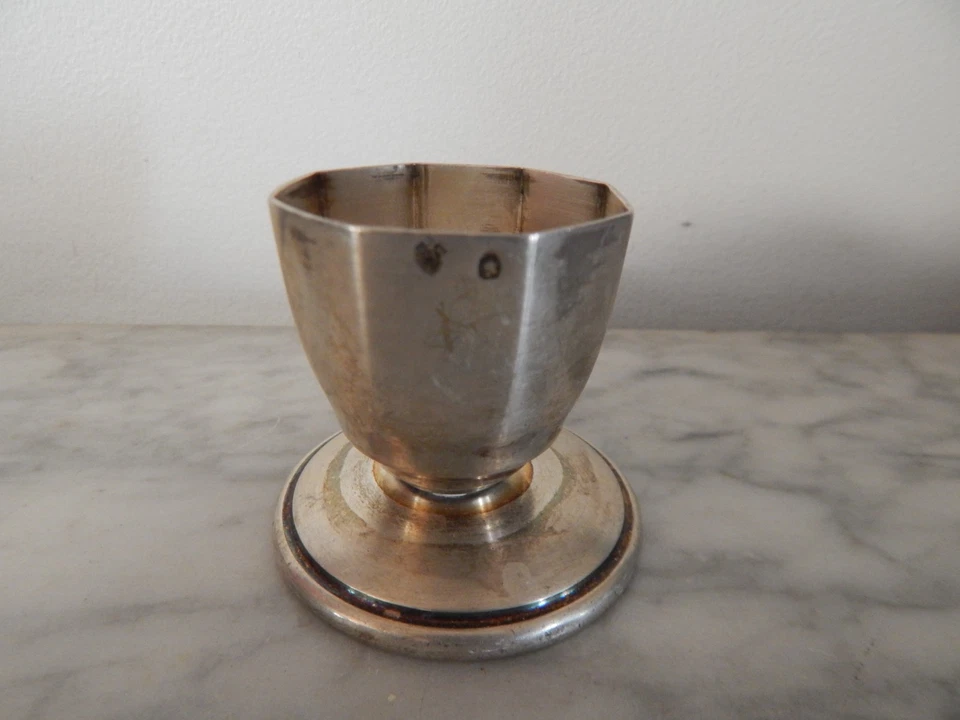 ANCIEN COQUETIER  Art Déco en ARGENT Poinçonnés Minerve 1 Titre - Photo 4/4