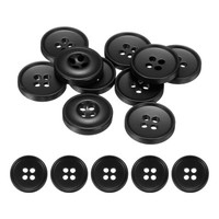 10 StüCk NäHknöPfe,18Mm,4 LöCher,Harz,Rund,BastelknöPfe,Dunkelschwarz