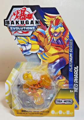 BAKUGAN EVOLUTIONS Platinum Series True Metal Gold NEO PHAROL Action Figure Set