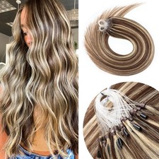 Senmy Micro Bead Hair Extensions Human Hair 20inch Brown mix Blonde... Fast Ship