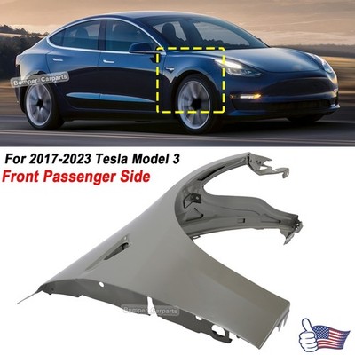 Passenger Side Fender for 2017-2023 Tesla Model 3 Front Right Primered Grey