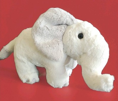 Ella White Elephant Plush Stuffed Animal Safari Rare So Soft Baby Red Bow New