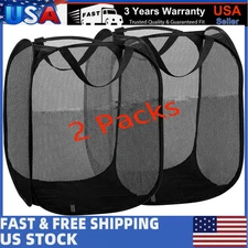 Laundry Bag Mesh Basket Foldable Mesh Popup Hamper - Portable Lightweight Home**