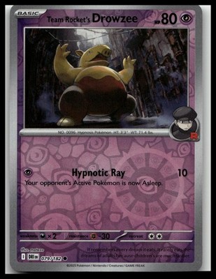 SV10: Destined Rivals #079/182 Team Rocket's Drowzee Reverse Holo