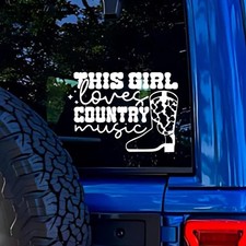 This Girl Loves Country Music Vinyl Decal Sticker For Car Truck Window Lap