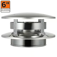 6 In. Rain Cap with Flat Top for Double Wall Chimney Pipe