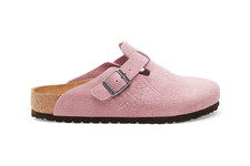 Birkenstock Stussy Boston Suede Leather Dusty Pink Wide Clog - NEW