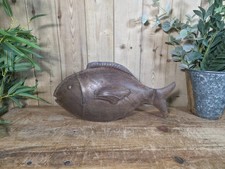 Rustic Reclaimed Recycled Tin Metal Puffer Fish Garden Ornament Sculpture