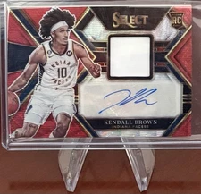 2022 Panini Select Rookie Jersey Red Wave Prizm Kendall Brown #RJA-KBW Auto RC