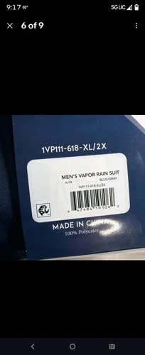 NWT Frogg Toggs Men's Vapor Rain suit Size XL/2XL Blue H3 image 7