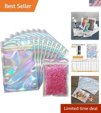 100-Pack Holographic Bags 6.3x9.5” - Safe Storage for Small Business