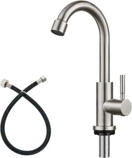 Cold Water Only Kitchen Faucet, SUS304 Stainless Steel Bar Sink Faucet, Single H
