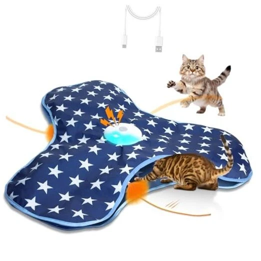 Cat Toys Interactive Hide and Seek with Chirping, Motion Activated Cat