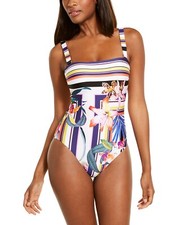 154 Trina Turk Strapless Floral Print One Piece Swimsuit 8 yse0223