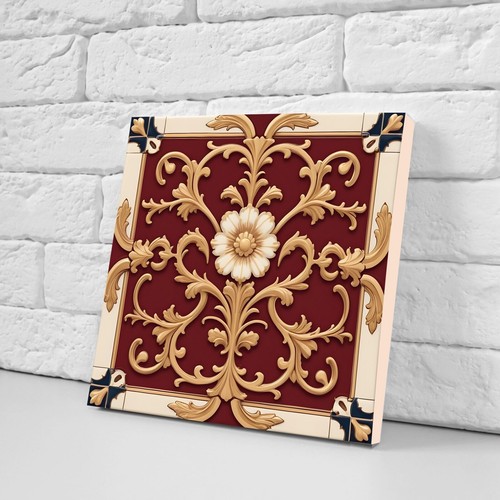 Azulejos de pared de cerámica victoriana - Juego de 2 azulejos de cerámica para salpicadero de cocina para baño - Imagen 2 de 3