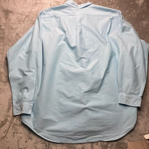 Ralph Lauren Classic Fit Oxford Button Down Shirt Light Blue XXL Casual Business - Picture 7 of 9