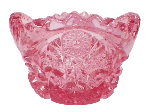 Imperial Glass Bowl #503 Pink Oval Serving Small Hobstars Fans Vintage - Picture 4 of 7
