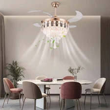 42 Inch 110V LED Ceiling Fan Adjustable Ceiling Light Fan With Remote Control
