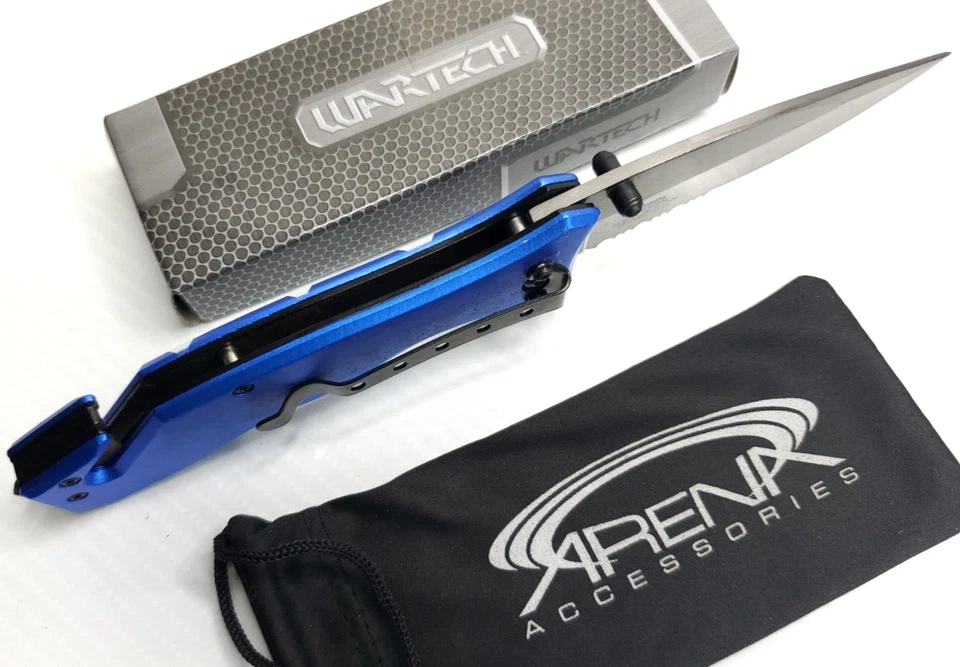 Navaja de Bolsillo Power Ranger Azul Asistida por Resorte EDC Hoja Triceratops Superhéroe Foto 3 de 4