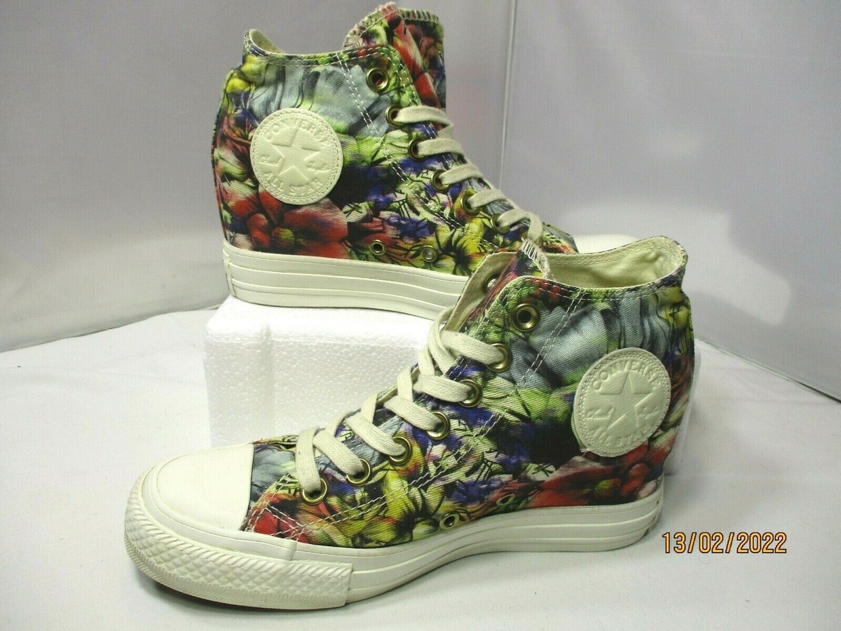 Converse CTAS Women's Lux Floral Multicolor Hidden Wedge Sneakers 547195C  Rare - Main Image