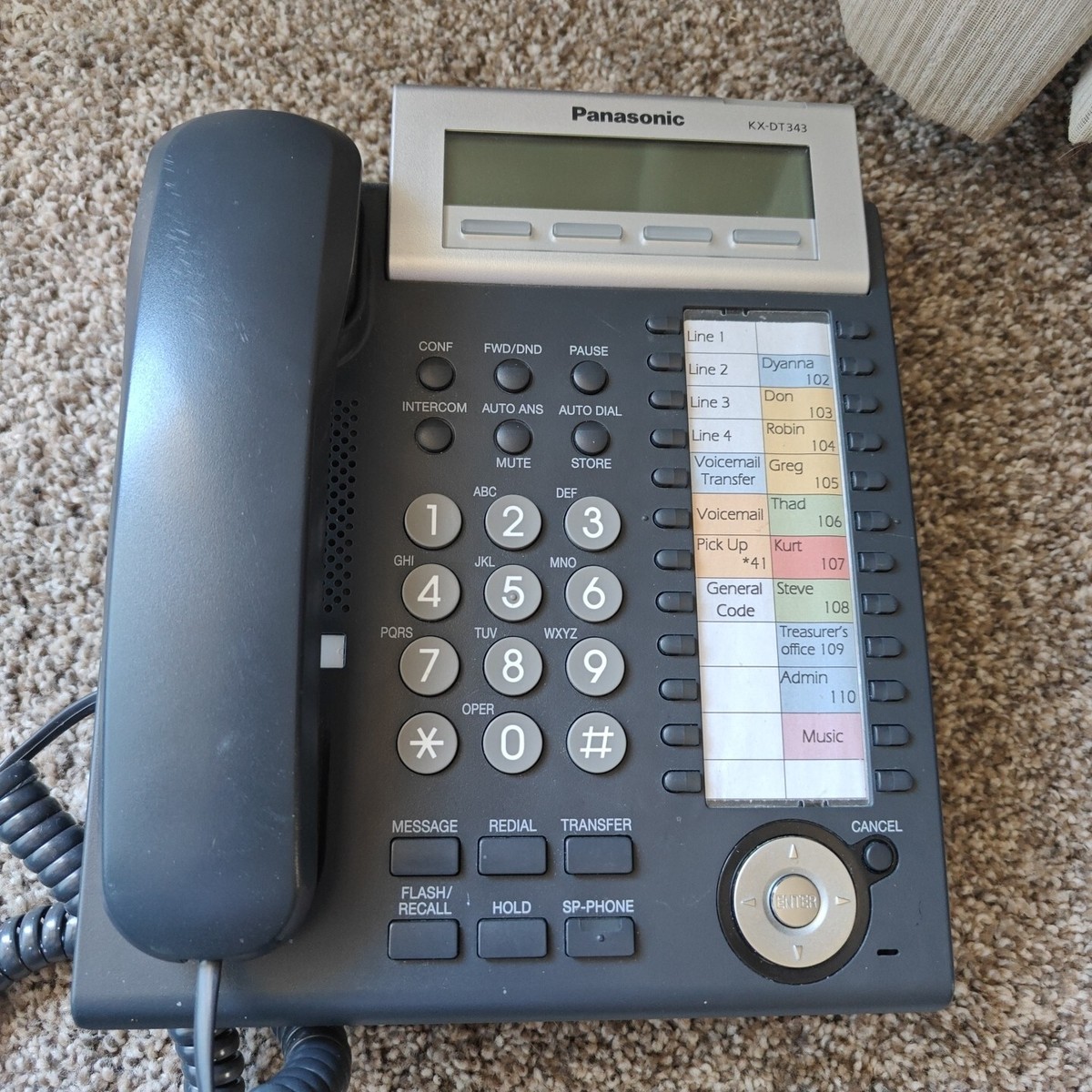 Panasonic KX DT343 B Phone Business Digital Hybrid 24-Button Black