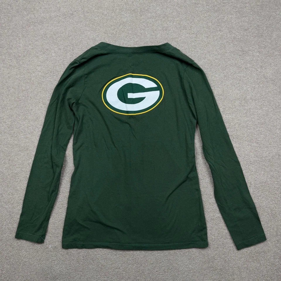 Футболка женская Green Bay Packers графическая размер M NFL футбол с длинным рукавом V-образный вырез - Изображение 2 из 4