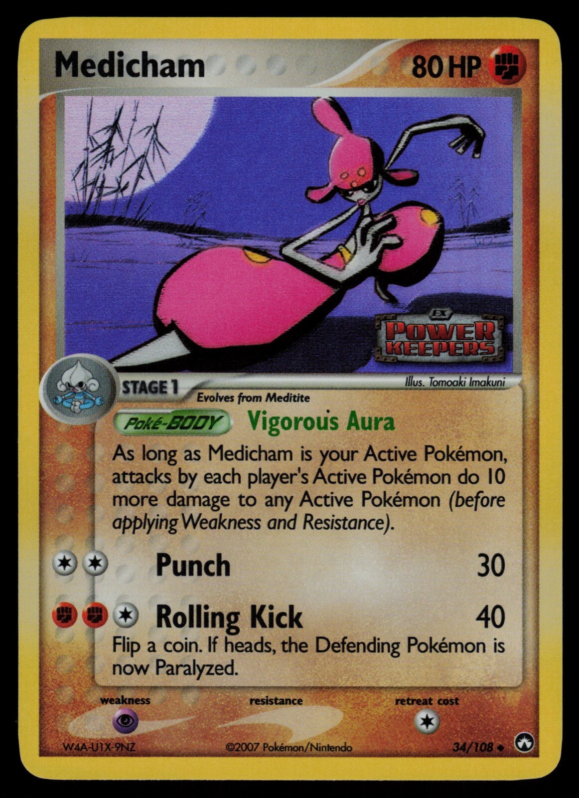 Medicham - 34/108 - Pokemon Card Ex Power Keepers Reverse Holo Uncommon - LP