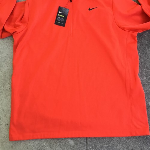 NWT Nike Therma-Fit Men's XXL Orange 1/4 Zip Pullover Fleece - Picture 5 of 10