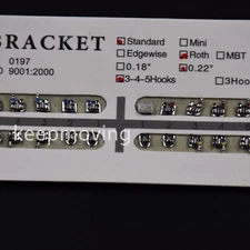 20 Packs Dental Orthodontics Brackets Standard Roth.022 Hooks 3-4-5 Mesh Base