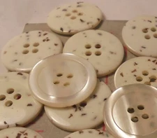 12 Reversible 4 Hole Faux Mother of Pearl Buttons Speckled Plastic 23mm 15/16"