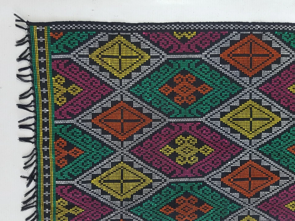 Vintage Traditional Handwoven Yakan Table Runner 77x15 inches - Image 3 of 4