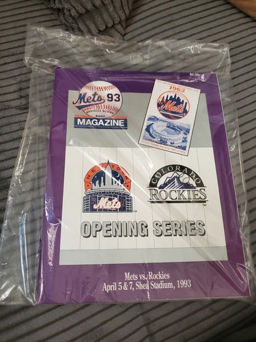New York Mets vs. Colorado Rockies Opening Series Program at Shea Stadium 1993