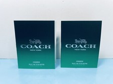 COACH NEW YORK - GREEN FOR MEN - EAU DE TOILETTE -SPRAY - 0.06 OZ -NEW -LOT OF 2