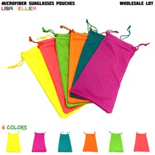 24-120 WHOLESALE LOT MicroFiber SUN GLASSES Soft Carrying Case Pouch Bag Sleeve