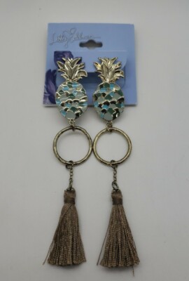 Gold Pineapple Tassel Earrings FOREVER 21 Pineapple Tassel Drop
