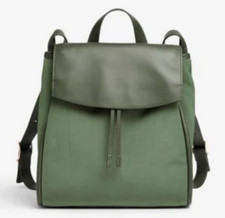 Skagen Backpack Large Green Nylon Leather Drawstring Adjustable Ebba Bag