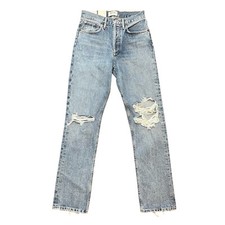 Agolde Lana Mid Rise Vintage Straight Jeans in Backdrop Womens Size 24 Blue