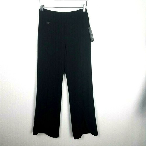 Lisette L Montreal Black Pants Sz 2 Boca Textured Boo-Cut with Tulip Front New