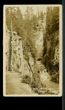 Johnson Canyon, Banff, AB RPO used post card Canada real photograph
