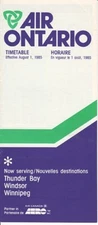 Air Ontario timetable 1985/08/01