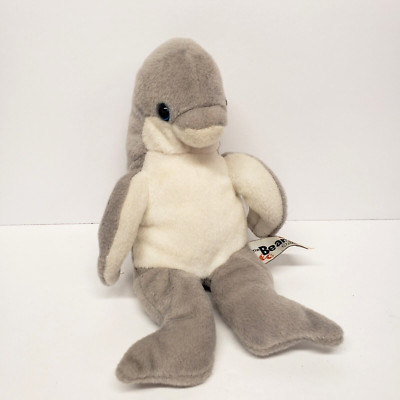 The Bear Factory 10'' Dolphin Gray White Stuffed Animal 2001 Plush