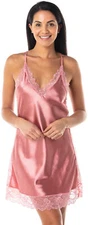 Lingerie Satin Lace Chemise Baby Doll Nightgown Full Slip Sleepwear Nightwear