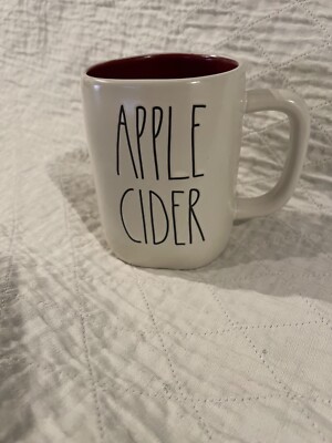 Rae Dunn Artisan Collection APPLE CIDER Mug Ivory Maroon Inside - NEW