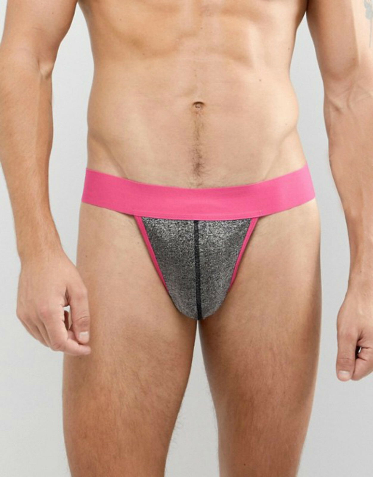 MAVERICK JOCKSTRAP SILVER AND PINK JOCK STRAP ATHLETIC SUPPORT MENS