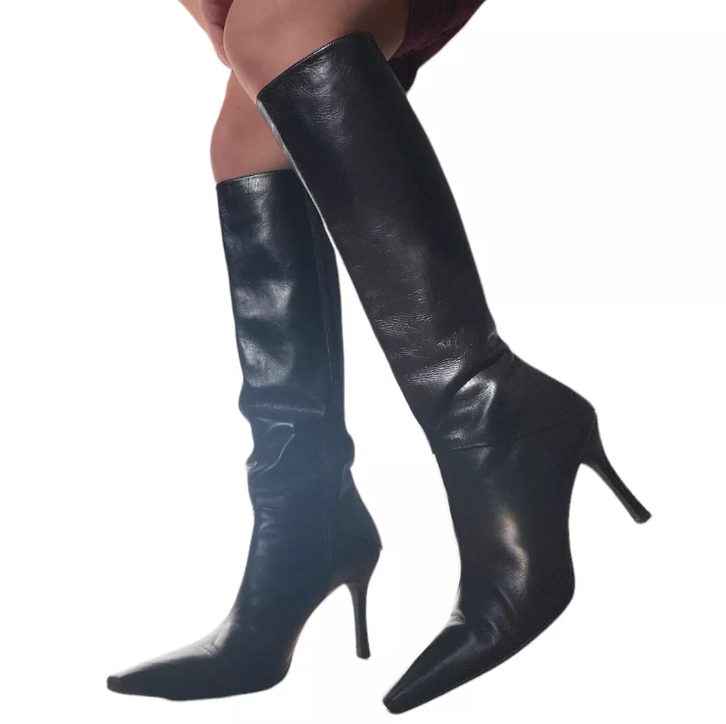 Authentic Leather Stuart Weitzman Stiletto Pointed Boots 9.5 eBay
