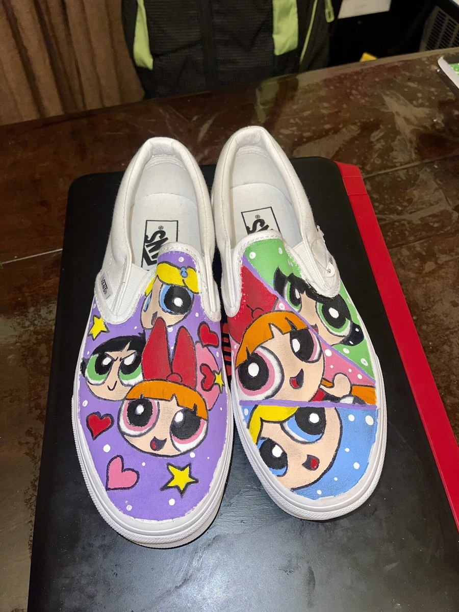 Custom Nike Air Force 1S The Powerpuff Girls Women's White Custom Cute Sneakers