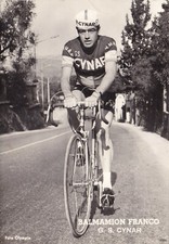 Ciclismo/Cyclisme Cartolina FRANCO BALMAMION anni '50 sq. G.S. CYNAR originale