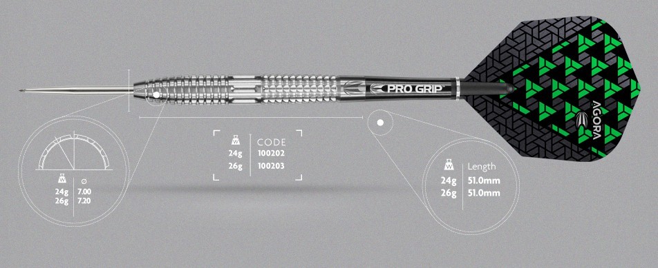 24 GRAM TARGET AGORA AO2 90% TUNGSTEN STEEL TIP DARTS | eBay