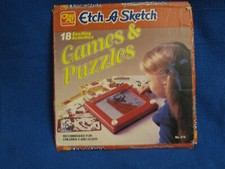 Vintage Ohio Art Etch A Sketch Games and Puzzles 18 Reusuable Plastic Screens